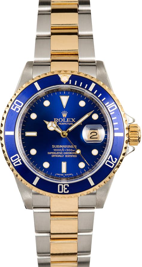 rolex submariner 16613 blue review|pre owned rolex submariner 16613.